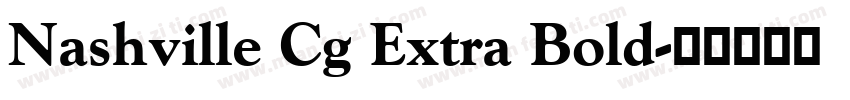 Nashville Cg Extra Bold字体转换